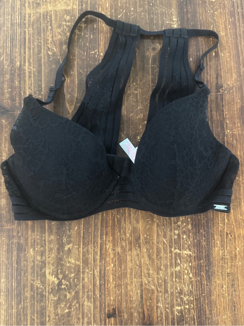 Victoria's Secret Black Lace Racerback Push-Up Bra
